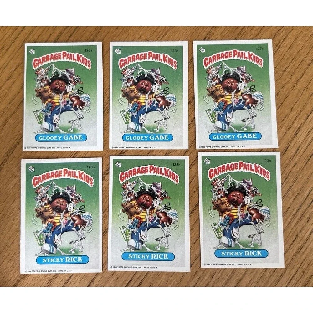 1986 Topps Garbage Pail kids Os3  Lot of 6 Glooey Gabe Sticky Rick